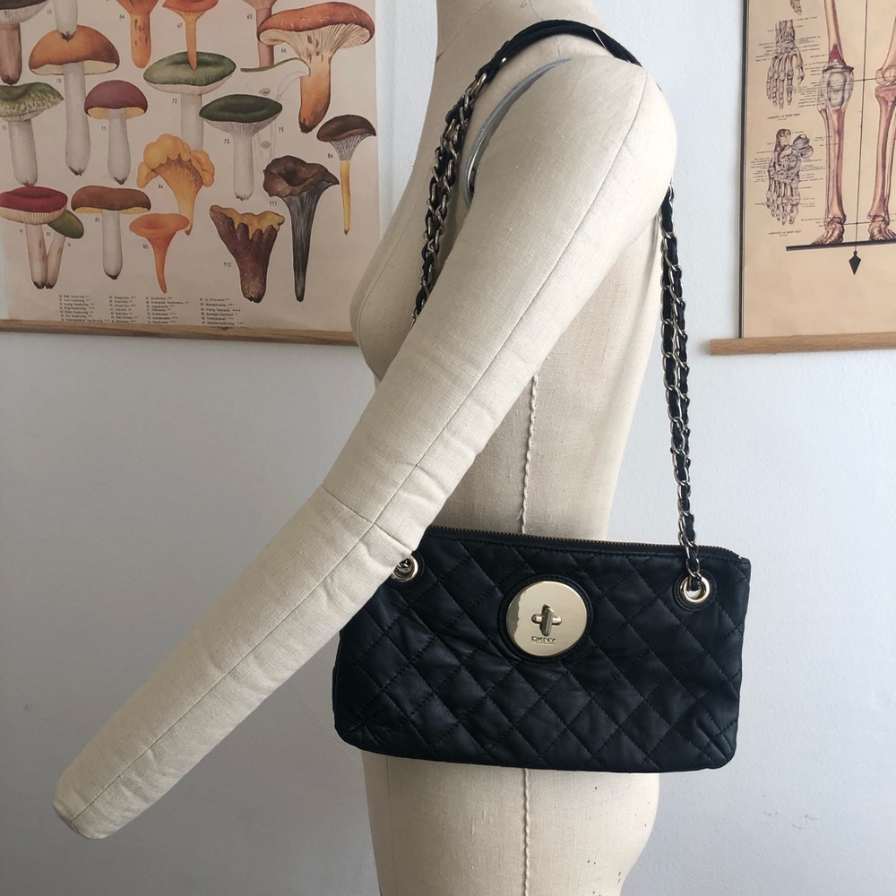 DKNY genuine Leather quilted Purse